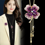 Kerge luksuslik naiste pikk kaelakee lilla