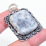Dendrite Opal Handmade 925 Sterling Silver Jewelry Pendant 2.13 s1v90