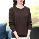 Naiste T-s&auml;rgi topsid, puuvillane pluus, Suur, mugav veniv pikkade varrukatega T-s&auml;rk &uuml;hev&auml;rviline &uuml;mara kaelusega lahtised topid M punane