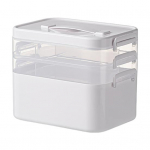 Kaasaskantav ravimite hoiukarp, tabletikorraldaja, suure mahutavusega, mitmekihiline disain, l&auml;bipaistev ravimikarp k&auml;epidemega Triple Layer