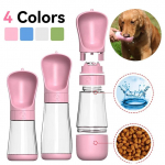 2 in 1 Portable Dog Water Bottle Pet Drinking Feeder Bowl Puppy Travel Water Bottles Outdoor Walking Drinking Cup Dog 508-Blue