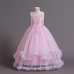 Teismelise vanaaegne pruutneitsi laste &otilde;htukleit t&uuml;drukutele lastele kost&uuml;&uuml;m, t&uuml;ll, valge peokleit, printsessi t&uuml;drukute peokleit, pulmakleit 170cm