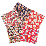 Jaapani stiilis lilleline puuvillakanga komplekt: 5 v&auml;rvi patchwork k&auml;sit&ouml;&ouml;projektide jaoks