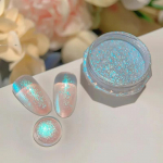 1 Jar Fairy Blue Ice l&auml;bipaistev k&uuml;&uuml;nekunsti puuder k&otilde;rgl&auml;ikega s&auml;rav k&uuml;&uuml;nepigment manik&uuml;&uuml;r Aurora puuder h&otilde;&otilde;rumistolm
