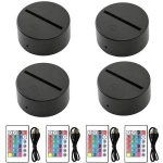4 tk 3D &ouml;&ouml; LED-lambi alus kaugjuhtimispuldi ja USB-kaabliga, reguleeritav 16 v&auml;rviga LED-akr&uuml;&uuml;list valgusti akr&uuml;&uuml;li jaoks, tuba, pood, restoran 4Pcs