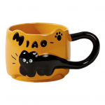 Kassidele virnastatavad kohvikruusid 380 ml mahutavusega, armsad kassiteemalised mj&auml;u-tassid, ruumis&auml;&auml;stlikud keraamilised teetassid, kingitus kassis&otilde;pradele ja kollektsion&auml;&auml;ridele kollane