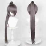 90cm Pikk Sirge Hobusesaba Cosplay Parukas Anime L&uuml;hike Alusparukas Universaalne Mitmev&auml;rviline Kuumuskindel S&uuml;nteetiline Juukseparukas + Parukav&otilde;rk One Size tumehall v&auml;rv