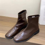 Naiste Nahast Pahkluusaapad Elegantsed Paksu Kontsaga Kingad Naine 2025 Trend Mood Talv Uued Lumi Madala Kontsaga Mootorrattasaapad Mujer Botas 35
