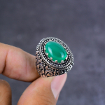 Green Onyx Handmade 925 Sterling Silver Jewelry Ring Size 6 Gift For Her r0i86
