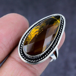 Honey Topaz Handmade 925 Steling Silver Jewelry Ring Size 8 u4k46