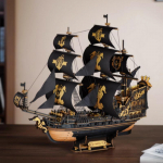 DIY 3D puust pusle Meremaja Barki Komplektid Ehita Kodu Lauakaunistus Hariv M&auml;nguasi Kingitus Teismelistele ja T&auml;iskasvanutele must