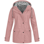 Naiste Solid vihmajope Outdoor Plus veekindel kapuutsiga vihmamantel Tuulekindel XXXXL roosa