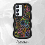 V&auml;rvitud muster Big Wave Edge pehme silikoon materjal Macaron telefoni &uuml;mbris p&otilde;rutuskindel kaitsev kummist korpus OnePlus Vivo Motorola Moto jaoks Vivo Y11S roosa