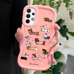 V&auml;rvitud mustriga Big Wave Edge pehmest silikoonmaterjalist Macaron telefoni&uuml;mbris, p&otilde;rutuskindel kaitsev kummist korpus Samsung Xiaomi Poco Redmi jaoks Samsung A51 must