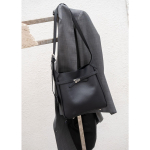 Lehmanahast Naiste &Otilde;lakott Ristkott Lihtne ja Moodne Nahkkott Suure Mahutavusega Kestkott Pehme Nahast &Auml;mbrikott must