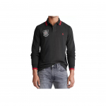 Polo Ralph Lauren tikitud ponilogo pikkade varrukatega polos&auml;rk meestele pealsed must MNPOKNI16820289-001 XS