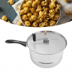 Pliidi popcornimasin Roostevabast terasest popcornipress k&auml;epiduriga Popcornipott gaasi- ja elektripliidile