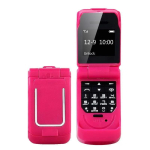 0,66 Mini Klapptelefon V&auml;ikseim klapiga FM juhtmevaba Bluetooth 3.0 helistaja k&auml;ed-vabad k&otilde;rvaklapid &uuml;he SIM-kaardiga telefon punane