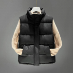 Suur naiste vestiga &uuml;lemine vest s&uuml;gistalvine uus lahtine puuvillane varrukateta mantel 2XL must