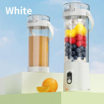 Kaasaskantav blender 600ML Elektriline mahlapress Puuviljasegisti 4000mAh USB-laetav Sm&uuml;&uuml;ti V&auml;litingimustes V&auml;rske puuvilja blender Isiklik mahlapress valge
