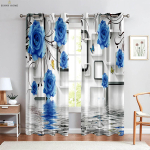 Klassikaline &otilde;limaal 3D-printimine Kardin &Otilde;ppetuba Stuudio Elutuba Magamistuba Dekoratiivkardin Pol&uuml;esterkiud 2 t&uuml;kki W50xH140(CM)x2PCS&Grommet Top