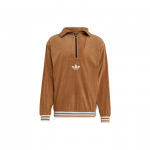 Adidas Originals Trefoil L&otilde;bus Sametine Poollukuga L&otilde;tv Pikkade Varrukate Dressipluus Meeste Topid Pruun IB3421 XL