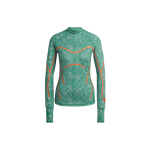 Adidas By Stella McCartney Logo Liibuv K&otilde;rge Kaelusega P&ouml;idlaauguga Spordipikkade Varrukatega T-s&auml;rk Naiste Topid Roheline HG6882 L blue