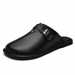 Moodsad ehtsast nahast meeste Muller kingad Hingavad poolsaapad Mokassiinid Slip-on Vabaaja kingad Pulmadeks &Auml;riks Laisad lamekingad Sandaalid 38 must