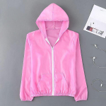 Suvine J&auml;&auml;siidist P&auml;ikesekaitse Riietus Naiste &Uuml;hev&auml;rviline &Uuml;li&otilde;huke Hingav Kiiresti Kuivav V&auml;litingimuste Meeste Veekindel Kapuutsiga Jakk Plus size roosa