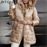 BITCED S&uuml;gis/Talv Kapuutsiga Puuvillane Jakk - Keskmise Pikkusega XXL &scaron;ampanjav&auml;rvi