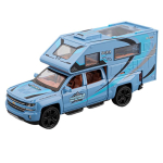 1/32 Chevrolet Silverado Pikap RV Vabaajas&otilde;idukid Automa Mudel Diecast Matkaauto Matkaauto Matkaauto Mudel Heli Valgus Laste M&auml;nguasi Kingitus sinine