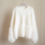 S&uuml;gisel ja talvel uue disainiga Sense Small Fringe Twist lahtine pullover kootud kampsun One Size sinine