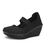 Naiste Jalan&otilde;ud Madal Platvorm Suvised Kootud Tennised Jalutamiseks Naiste Vabaaja Mokassiinid 5CM K&otilde;rge Kvaliteediga Tennised Naistele Zapatos De Mujer 39 black