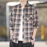 Ruuduline s&auml;rk Meeste avara rev&auml;&auml;riga top Design Sense vabaajas&auml;rk pikkade varrukatega jakk XXXXL