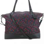 Used COACH Tote Bag F59433 Satchel Lunch Floral Nylon/leather black Red Shoulder