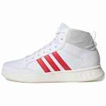 Adidas Court80s Keskmise k&otilde;rgusega Vabaaja Rula Kingad Unisex Valge Punane Hall Tossud EG8440 44⅔