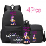 4 tk/komplekt Anime Joonisfilm K-Pop Prindiga Seljakott 750 ml veepudeliga Teismelisele &Otilde;pilasele T&uuml;drukule Poisile Raamatukott Lapse Kingitus Suure Mahutavusega Reisikott