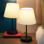 Jaapani stiilis laualamp, &uuml;mbritsev valgustus, p&otilde;randalamp, E26, 60W LED-pirniga, &ouml;&ouml;kapp, 2 USB-laadimispordiga, 3-tasemeline puutetundlik h&auml;mardamine, l&auml;&auml;ne stiilis