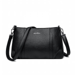 Pehme Nahast V&auml;ike Ruudukujuline Kott, Lihtne ja Suure Mahutavusega Moodne Naiste Kott, &Uuml;he &Otilde;larihmaga Crossbody V&auml;ike Kott must