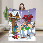 Asterix Ja Obelix Flanellitekk Soe Pehme Visketekk Diivanitoolile Piknikule Tr&uuml;kitud Voodikate Diivanivoodi Kate 30x40in