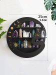 Puidust riiul Kuu n&auml;oga alus Ujuv riiul Seinakujundus Seinariiul Boho kodu kaunistus Kristalli hoidja Seina korraldaja brown