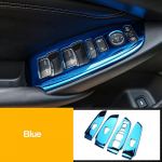 For Honda Accord X 10th 2018-2022 roostevabast terasest auto ukse k&auml;etugede paneel, akna l&uuml;liti t&otilde;stenupud, katted sisekujunduse tarvikud sinine