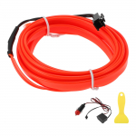 ABSOPRO 2m EL Juhtkaabel LED Helendavad Stringtuled Auto Sisevalgustusriba punane
