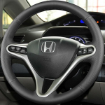 Hand-stitched For Honda Fit Jazz City 2009 2010 2011 2012 2013 ight 2010 2011 2012 2013 2014 Car Steering Wheel Cover Gray Thread