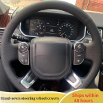 ized Car Steering Wheel Cover For Land Rover Range Rover Evoque Discovery 5 Car Interior DIY Original Steering Wheel Braid Black Thread