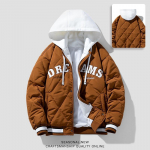 Talvine meeste v&otilde;lts kahe kapuutsiga puuvillase polsterdatud jope vabaaja mood paarile 5XL