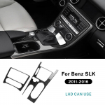 Ehtne pehme s&uuml;sinikkiust viimistlusauto keskjuhtimispuldi k&auml;igukangi paneeli kleebis Mercedes Benz SLK R172 2011 2012 2013 2014 2015 2016 jaoks Black LHD