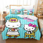 Hello Kitty tekikoti komplekt Voodipesu katted 3-osaline komplekt 1 tekikate Luksuslik Laste Kahekohaline EU Single(135*200cm)3pcs