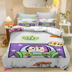 M&auml;nguasjalugu Multikas Tekikate Voodipesukomplekt PoisteleBuzz Lightyear Armas Tr&uuml;kitud Nahas&otilde;bralik Hingav Kodutekstiilid Anime EU Single(135*200cm)3pcs
