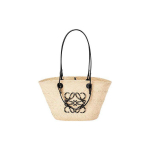 Loewe Kootud Resort stiilis Palmikiud ja Nahast Totes Kott Keskmine Naiste k&auml;ekotid Beež Must A223T43X02-2165 Basic Set (Bag+Dust Bag)